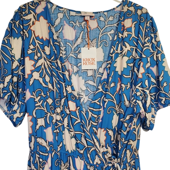 NWT Knox Rose Women's Wrap Dress Floral Ruffle Short Sleeves Size 4X - Picture 5 of 14